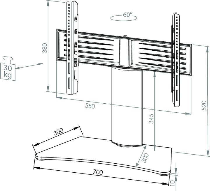 Immagine prodotto VCM Windoxa - vetro opaco (70 x 30 x 56 cm)