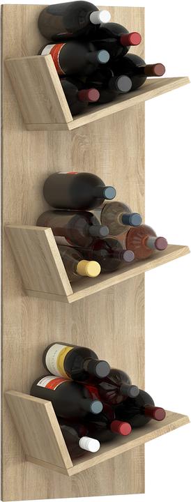 Image du produit VCM Casier à vin mural en bois pour bouteilles Vinosi (33 x 26 x 106 cm, 18 Fl.)