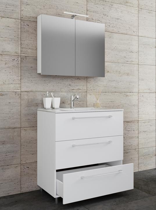 Actual product image VCM 3-piece stand washbasin washbasin Badinos 3 drawers mirror cabinet