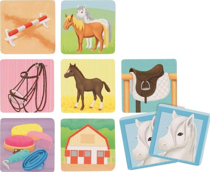 Immagine prodotto Goki Memo Gioco Equitazione Stabile 16 piastrelle (Francese, Italiano, Inglese, Tedesco)