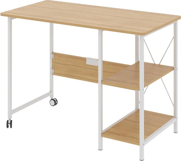 Actual product image Maclean Loft folding desk dimensions: 107x45x75cm max - 150 kg with light beech top MC-411 W (107 x 45 x 75 cm)