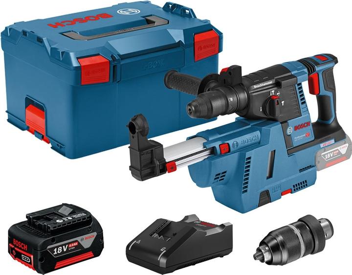 Bosch Hausgeräte Bosch Akku-Bohrhammer GBH 18V-26 F mit SDS plus 18V / 1x 4,0 Ah Akku + Ladegerät inkl. Zubehör-Set i (Rechargeable battery operated)