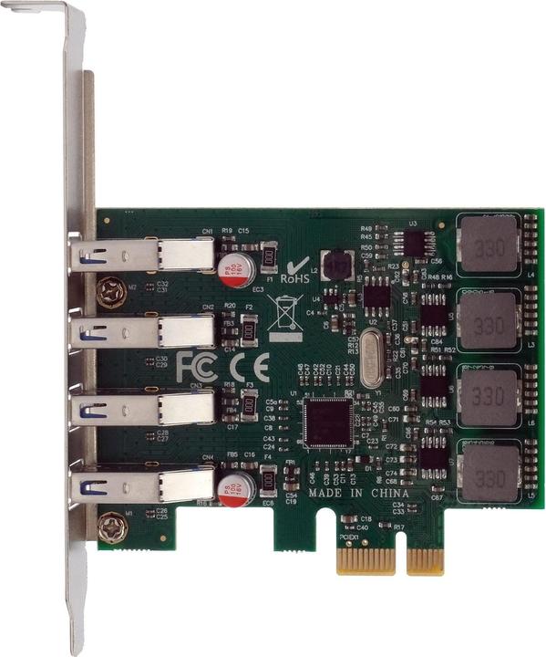 Actual product image Exsys PCI-E card 4x USB 3.2 Gen 1