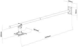 Image du produit Art RAMP P-106B Holder Wall 100-200cm DO PROJEKTORA P-106B 15KG juoda (Mur)