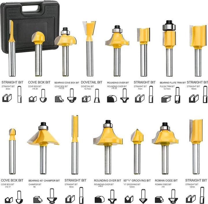 Immagine prodotto Anesty 15tlg. Fräser Set für Oberfräsen