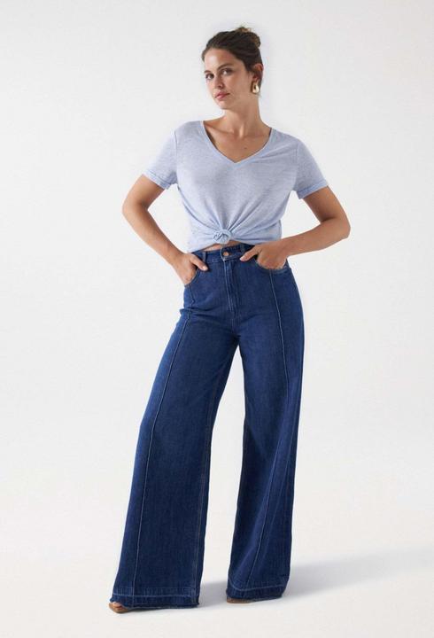 Produktbild Salsa Jeans T-Shirts Linen V-Neck T-Shirt (L)