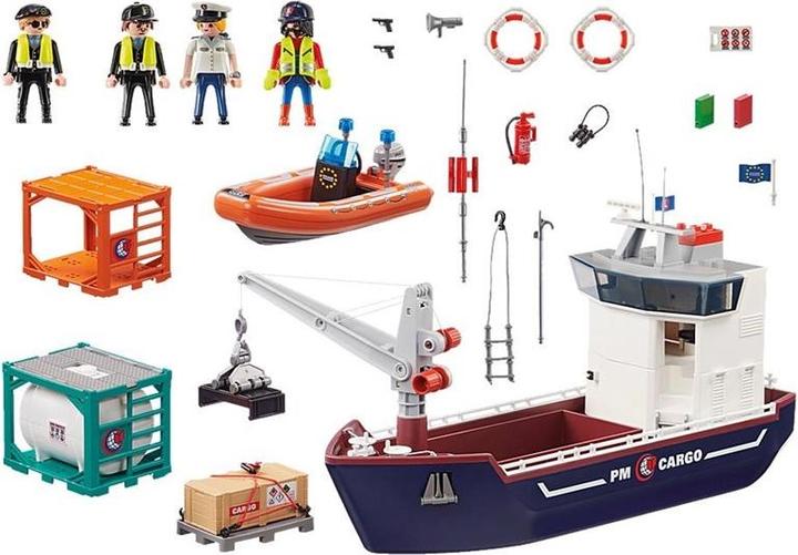 Produktbild Playmobil Grosses Containerschiff mit Zollboot (70769, Playmobil City Action)
