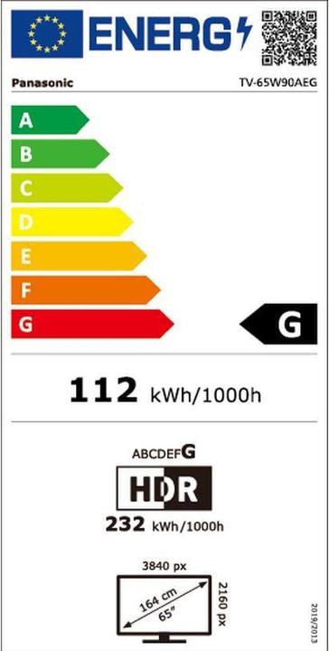 Energie-Label Panasonic TV-65W90AEG (65", LCD, 4K, 2024)