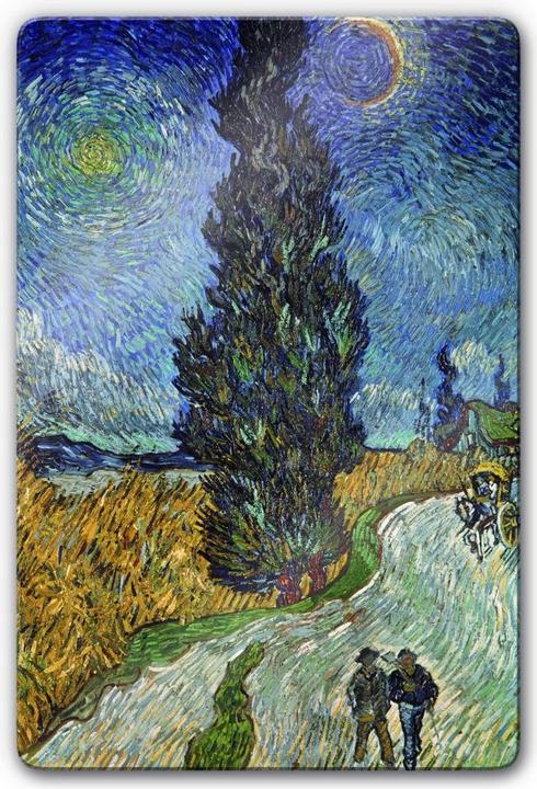 Image du produit Trenddeko van Gogh - Route de campagne avec cyprès et étoile (40 x 60 cm)