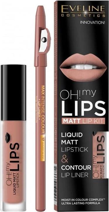 Produktbild Eveline Oh My Lips lipstick 4.5 ml + pencil 01 Neutral Nude (01 Neutral Nude)