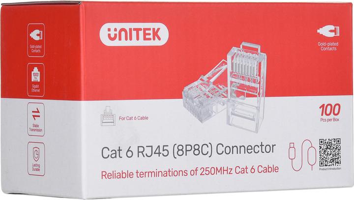 Actual product image Unitek modular plug RJ45 Cat.6 100 pcs (Y-OT19TP)