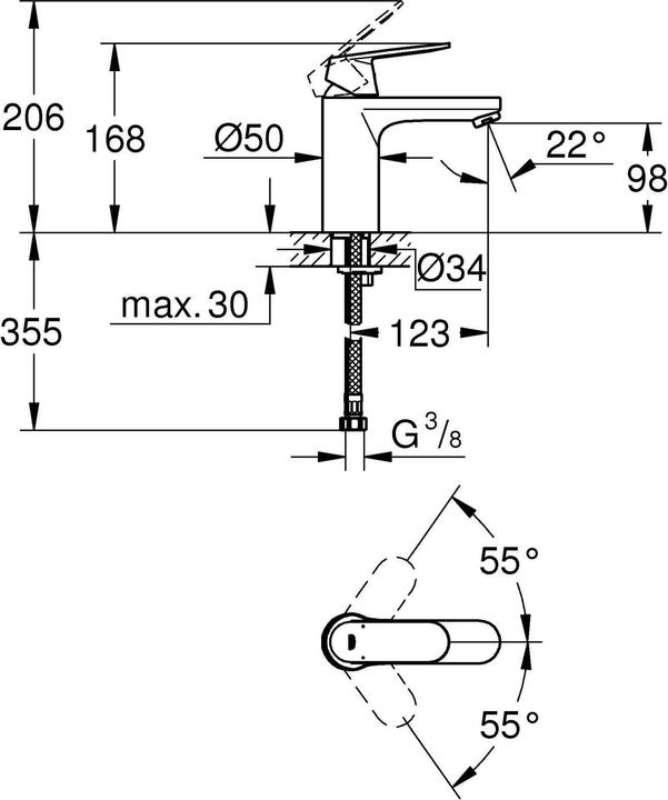 Produktbild Grohe Eurosmart Cosmopolitan Einhand-Waschtischbatterie M-Size