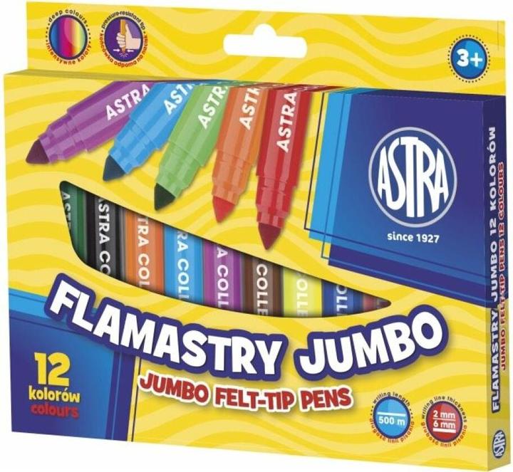 Image du produit Astra Crayons-feutres Jumbo 12 couleurs (202175) (Multicolore, 12 x)
