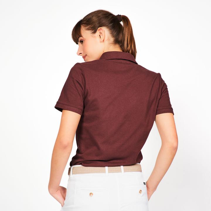 Produktbild Inesis Damen Golf Poloshirt kurzarm Baumwolle - MW500 dunkelbraun (XXL)