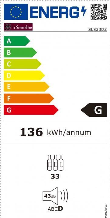 Energie-Label La Sommelière Weinkühlschrank SLS33DZ 2 Zone