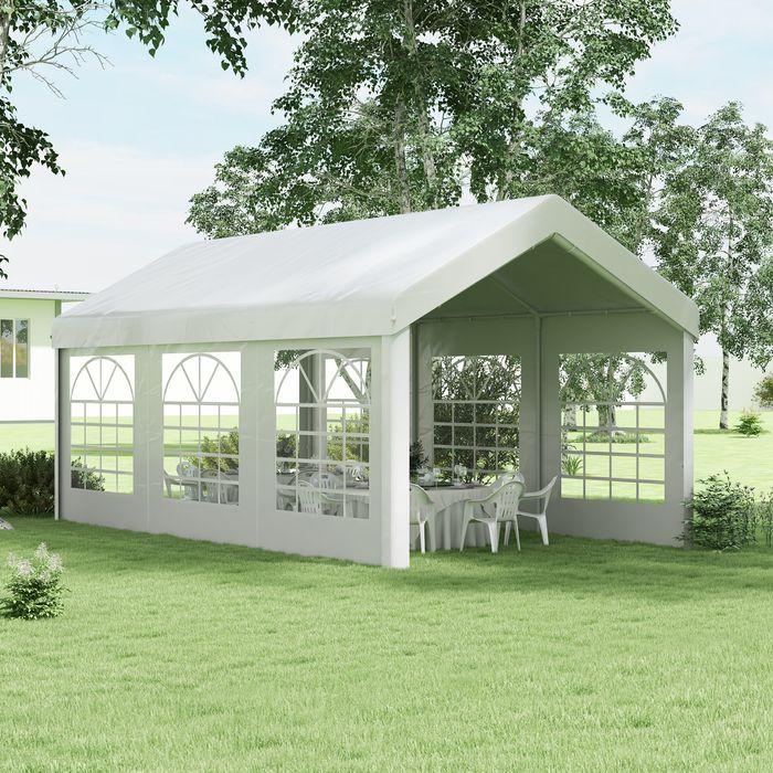 Actual product image Swisshandel24 Seitenteil mit Fenster, Seitenwand für Pavillon ca. 6 x 2 m Seitenplane Ersatzwand für Partyzelt, We (600 cm, 597 cm)