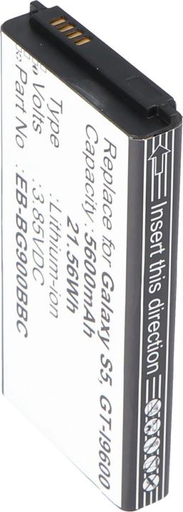 Actual product image AccuCell Battery for Samsung Galaxy S5 with additional cover black