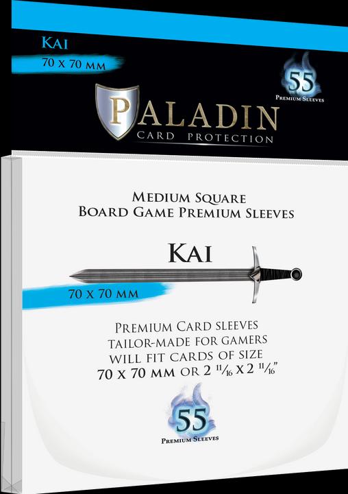 Actual product image Paladin Premium Clear Sleeves - Medium Square Card (55) - (70x70 mm, Kai)