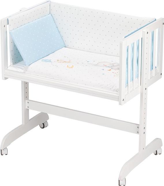 Produktbild Interbaby Co-Sleeping Wiege - Weiss Buche +Bettwäsche+Bekleidung+Matratzen - - Azul
