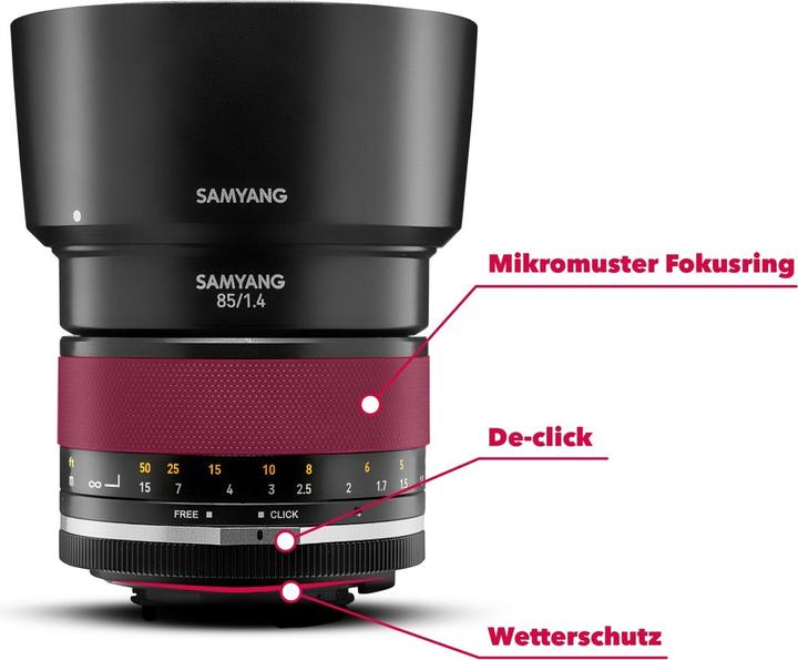 Produktbild Samyang 85mm f/1.4 MK2 Nikon F AE (Nikon F, APS-C / DX, Vollformat)