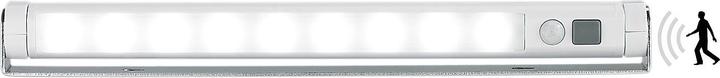 Lunartec Rampe lumineuse orientable, détecteur de mouvement, 9 LED SMD blanc lumière du jour
