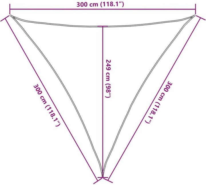 Produktbild VidaXL Sonnensegel farbe 100% Polyester Oxford (3 x 3 x 3 m)
