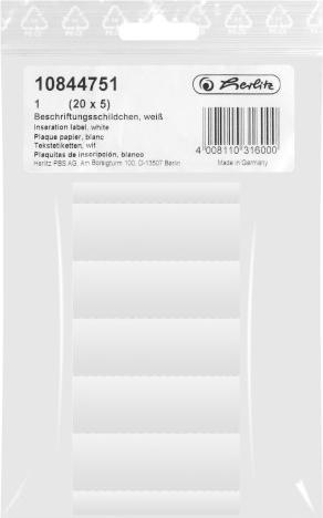 Immagine prodotto Herlitz Etichette con scritte in bianco, (L)60 x (A)21 mm, biancoá