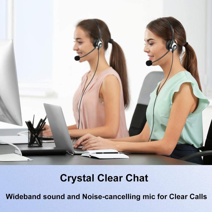 Produktbild Wantek Headset mit Mikrofon und Noise Cancelling, Grau