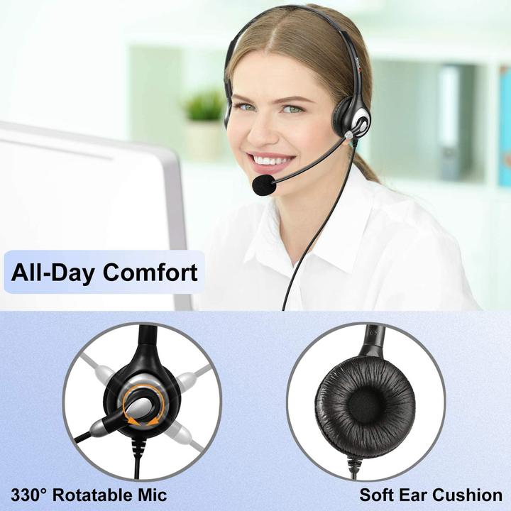 Produktbild Wantek Headset mit Mikrofon und Noise Cancelling, Grau