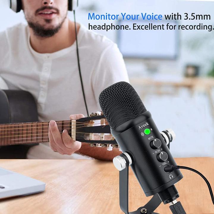 Actual product image Aveek USB Microphone for PC with Stand