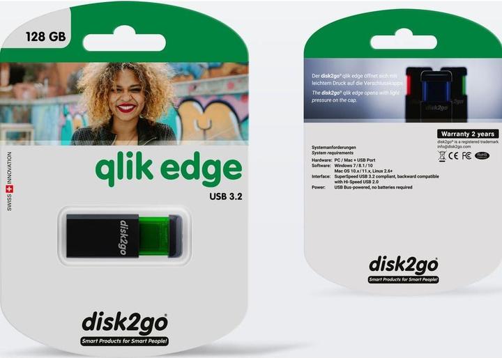 Produktbild Disk2go Qlik Edge (128 GB, USB-A)