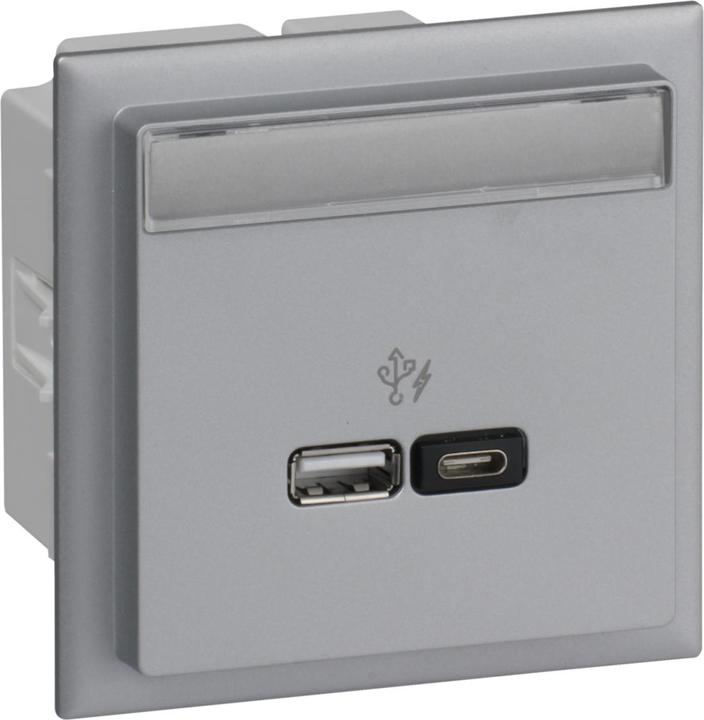 Schneider Electric SE INS60523 USB charging station A+C 2 outlets max. 2 cover Aluminium title block