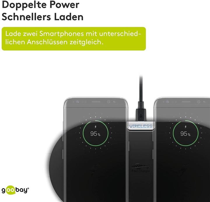 Actual product image Goobay Wireless dual quick charge mat (10 W)