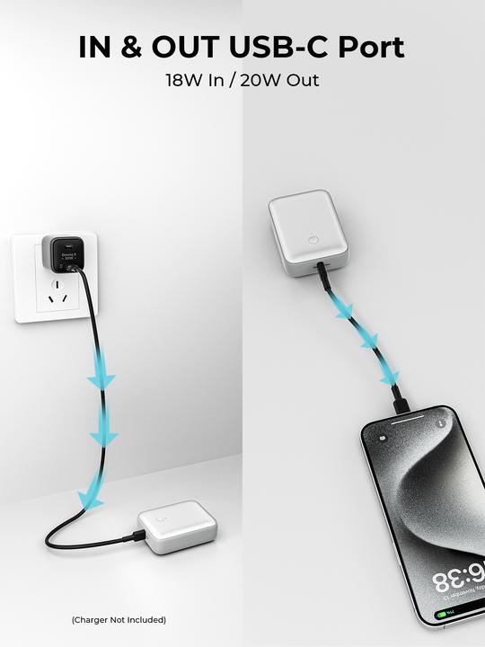 Actual product image Aukey Spark Mini (10000 mAh, 20 W, 37 Wh)