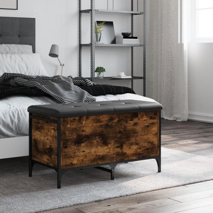 Image du produit VidaXL Banc avec espace de rangement Chêne fumé 82x42x45 cm (42 cm)