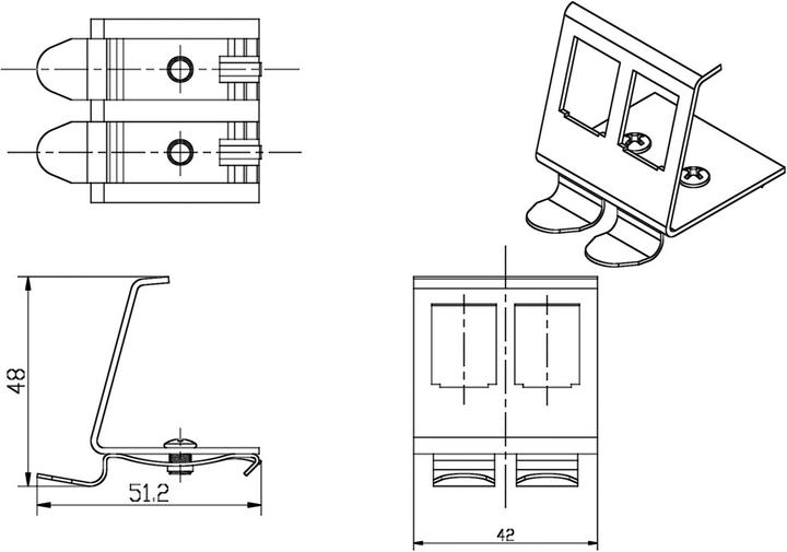Actual product image Value Top-hat rail adapter for 2 Keystones (Keystone module holder)