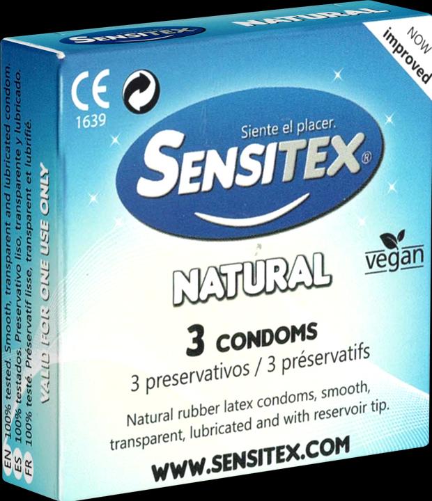 Immagine prodotto Sensitex "Natural" 3 preservativi naturali e vegani dalla Spagna (3 pz.)