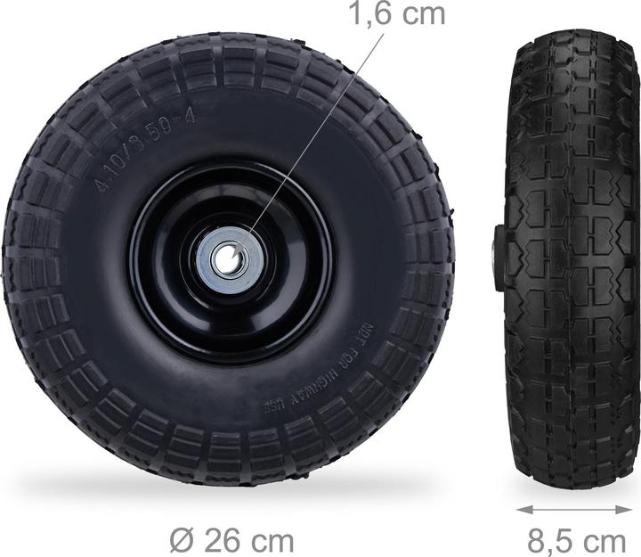Actual product image Relaxdays 4x hand truck wheel (150 kg)