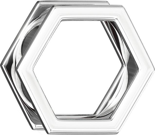 Produktbild Star Piercing Flesh Tunnel silber Hexagon (ohne Messing, Chirurgenstahl 316L)