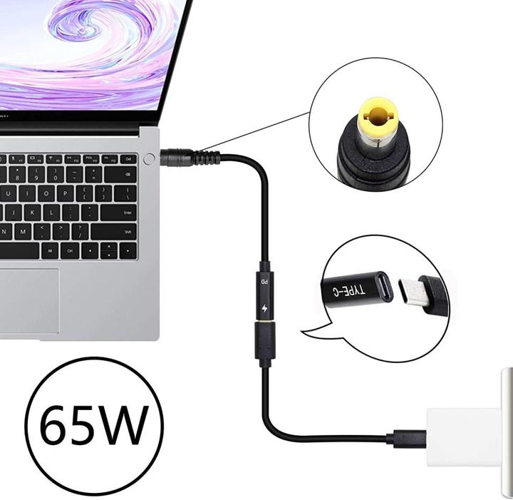Produktbild PowerGuard USB-C auf DC Barrel 5.5 x 2.5 mm Adapter (DC-Stecker, USB-C)