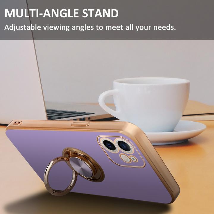 Actual product image Cadorabo Case for Apple iPhone 12 in TPU with camera protection and ring LM089 Style (Apple iPhone 12)
