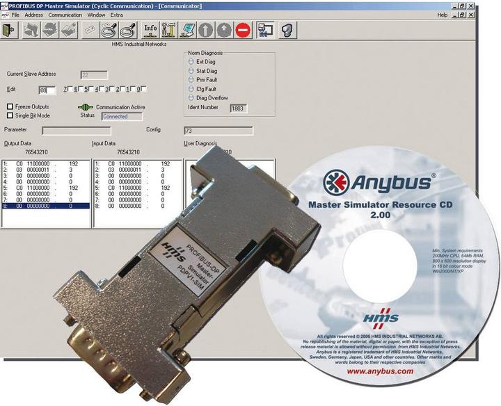 Actual product image HMS Master simulator Profibus Anybus 17504