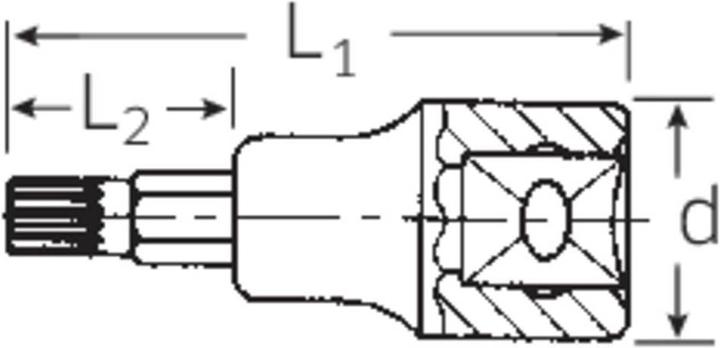 Produktbild Stahlwille Steckschlüssel-Bit-Einsatz 1/2″ M12