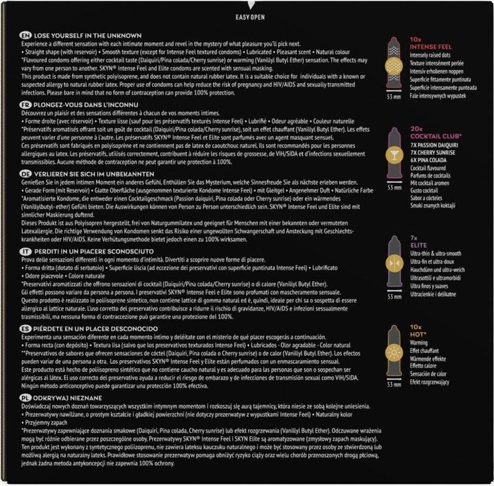 Nutritional values and ingredients Skyn Unknown Pleasures 42+5free (47 pcs.)