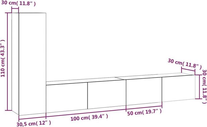 Produktbild VidaXL Collins (100 x 30 x 30 cm)