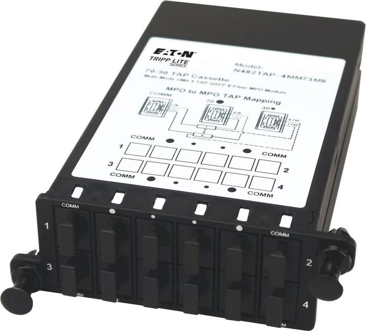 Produktbild Eaton TRIPPLITE Fiber TAP Cassette - Multimode 8-Fiber MPO to MPO 4monitoring Ports 70/30 Split