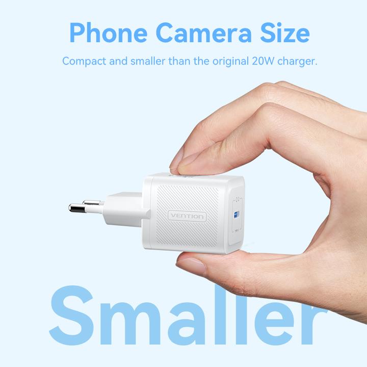 Actual product image Vention Wall charger,, FEPW0-EU, USB-C, 20W, GaN (white) (20 W)