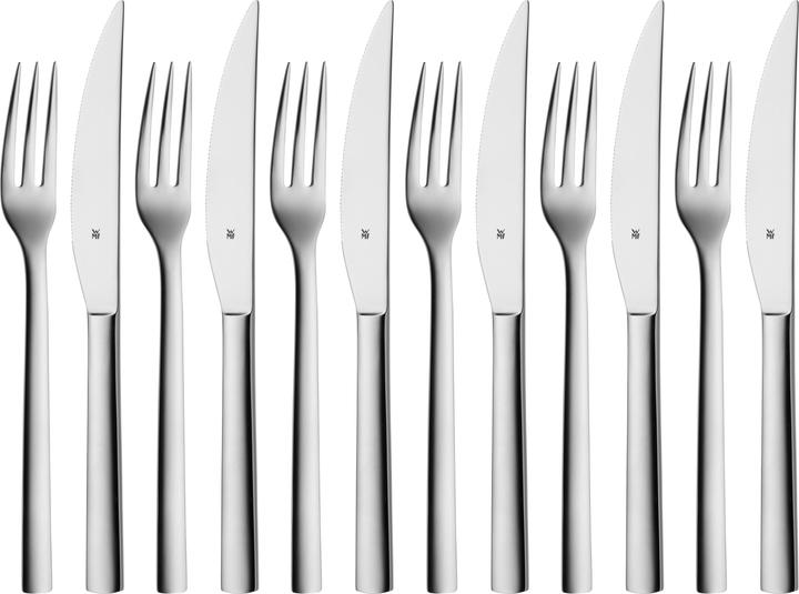 Steakbesteck Set Steakmesser 6 Personen Nuova 12tlg Spezialklingenstahl Edelstahl (12 Stück, Besteck Set)