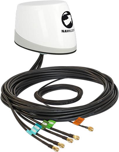 Immagine prodotto Delock Navilock NL-400 Antenna GNSS multibanda LTE-MIMO WLAN-MIMO IEEE 802.11 ac/a/h/b/g/n 5 x RP-SMA