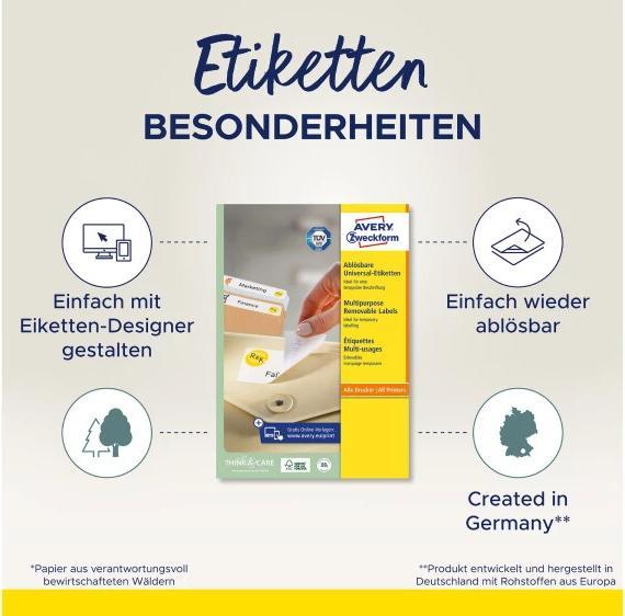 Immagine prodotto Avery Universal-Etiketten, ablösbar